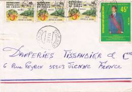 MARCOPHILIE, Lettre, CONGO, Cachet 1982 De OUESSO, Fruit, Président/1803 - Andere & Zonder Classificatie