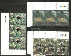 INDIA, 2009, Rare Fauna Set Of North East India,Set 3 V,Strip Of 3, Cat, Panda, Monkey, With Traffic Lights, MNH,(**) - Unused Stamps
