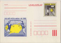 1982 - HUNGARY - HANDBALL World Championship (woman)  - STATIONERY - POSTCARD - MNH - Balonmano