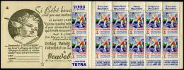 1 Unkomplettes Markenheftchen Mit 12  Briefmarken  Von 1938 ** Mit Werbeanhängern Der 12. Campagne Nationale Vom Comité - Commemoratives