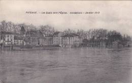 HAUTS DE SEINE PUTEAUX LES QUAIS VERS L EGLISE INONDATIONS JANVIER 1910 - Puteaux