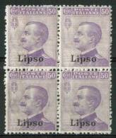 1912 Egeo (Lipso) 50c. Gomma Integra** - Ägäis (Lipso)
