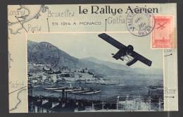 MONACO POSTE AERIENNE Précurseur 1914 S/carte Officielle Du Rallye (ville Monaco) - Poste Aérienne