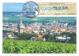 FRANCE (2012) - Carte Maximum Card - ATM LISA 2012 - MARCOPHILEX XXXVI - Épernay (Vendange, Champagne, Vin, Wine) - 2010-2019
