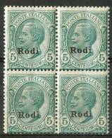 1912 Egeo (Rodi) 5c. Gomma Integra** - Egée (Rodi)