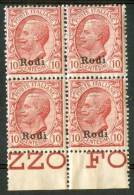 1912 Egeo (Rodi) 10c. Gomma Integra** - Egeo (Rodi)