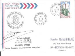 9462  MARION DUFRESNE - CROZET - 1974 - Lettres & Documents