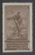 NETHERLANDS HOLLAND 1913 THE HAGUE NATIONAL & INTERNATIONAL AGRICULTURAL EXPO POSTER STAMP BROWN NO GUM FARMING - Autres & Non Classés