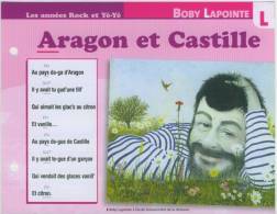 Les Années Rock Et Yé Yé  Boby Lapointe Aragon Et Castille Fiche Atlas  1960 TBE - Sonstige & Ohne Zuordnung