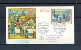 VARIÉTÉS FRANCE PREMIER JOUR  1965  LES TRÈS RICHES HEURES DU DUC DE BERRY 25 SEPT 65 CHANTILLY TB - Storia Postale