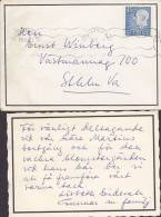 ## Sweden Petite (80x120) Mourning STOCKHOLM BAN (Railway Bahnpost Cancel) 1963 Cover W. Card & 3-Sided Perf. Stamp - Cartas & Documentos
