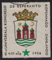 1956 DENMARK Danmark Copenhagen - ESPERANTO Congress - LABEL CINDERELLA VIGENTTE - Esperanto