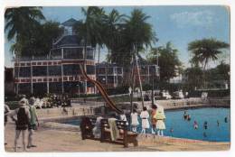 AMERICA PANAMA SWIMMING POOL, HOTEL WASHINGTON OLD POSTCARD 1937. - Panama