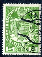 L0077) LIECHTENSTEIN 1917 Mi.#5 Used - Used Stamps