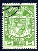 L0078) LIECHTENSTEIN 1917 Mi.#5 Used - Gebruikt