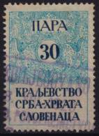 1920's SHS Yugoslavia - Revenue, Tax Stamp - 30 P - Dienstmarken