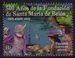 2002 Panama - Spanish Settlers - USED - SHIP + INDIANS + Indian - Indiens D'Amérique