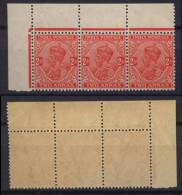 India Indien 1934 Mi# 137I Corner Strip Of 3 MNH Very Nice - 1911-35  George V