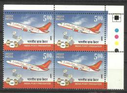 INDIA, 2009, India Post Freighter,  Block Of 4 With Traffic Lights, Mail, Parcel, Logistics, Delivery, AircraftMNH, (**) - Unused Stamps