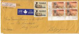 Canada 543 En Bloc De 4 - 541 X2 Obl Sur Lettre - Lettres & Documents