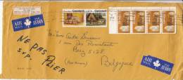 Canada  484A + 484B Se Tenant + 492 X4 En Bord De Feuille Obl Sur Lettre - Storia Postale