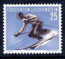 LIECHTENSTEIN 1955 25 Rp. Ski-jumping LHM / *.  Michel 336 Cat. €25 - Unused Stamps