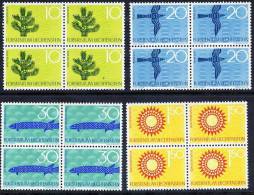 LIECHTENSTEIN 1966 Nature Protection Set In Blocks Of 4 MNH / **.  Michel 460-63 - Nuovi