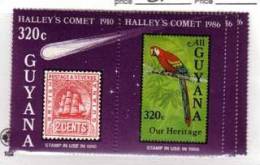 GUYANA  1986 PERROQUET-BATEAUX-COMETE DE HALLEY  YVERT N°1422/23  NEUF MNH ** - Amérique Du Sud