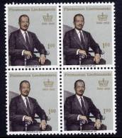 LIECHTENSTEIN 1966 Prince's 60th Birthday In Block Of 4 MNH / **.  Michel 464 - Nuevos