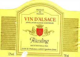 Etiquette De Vin Alsace De Eguisheim - Riesling - Riesling