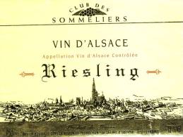 Etiquette De Vin Alsace De Cave Obernai - Riesling - Riesling