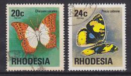 ## Rhodesia 1974/76 Mi. 150, 179 Schmetterling Butterfly Papillon - Rhodesia (1964-1980)