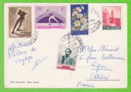 Sur CP - SAN MARIN - 5 Timbres (Cachet De 1958) - Brieven En Documenten