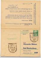 DDR P70 I  Postkarte Mit Antwort PRIVATER ZUDRUCK BÖTTNER #2 Sost. AUSSTELLUNG Crimmitschau 1961 - Private Postcards - Used