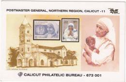 Mother Theresa Picture Postcard, Department  Of Post, Famous People, Noble Prize, Child In Hand, CSI Cathedral, - Mother Teresa