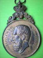 Médaille De Léopold II ( La Louvière, Festival Du 18 Juin 1893) H8cm - Monarchia / Nobiltà