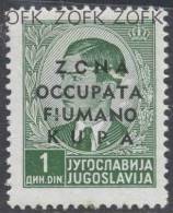 ITALY - ITALIEN - YUGOSLAVIA - CROATIA - FIUME - KUPA  - "ZOFK" SOPRAST. BASSO - **MNH - Cat.100 E - Fiume & Kupa