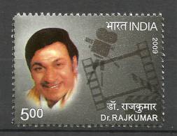 INDIA, 2009, Dr Rajkumar, Film Actor, Singer, Painter, Actor, Cinema, Film, Camera, MNH,(**) - Unused Stamps