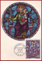 France 1964 - Notre-Dame Maxicard, Religious Art, Stained Glass, Church Maximum Card, FDC - Verres & Vitraux