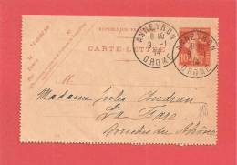 Lettre N° 138 Entier Obl ANNEYRON DROME - 1906-38 Semeuse Con Cameo