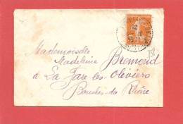 Lettre N° 158 Seul Sur Lettre - 1906-38 Semeuse Con Cameo