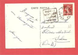 Carte N° 160 Obl Daguin ROYAT - 1906-38 Semeuse Con Cameo