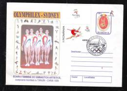 OBLITERATION FDC, ON COVER STATIONARY ENTIER POSTAUX,2000 OLIMPICS GAMES SYDNEY, ROMANIA - Estate 2000: Sydney