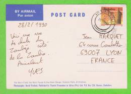 Sur CP PAR AVION - ZIMBABWE - 1 Timbre - Cachet 1990 - Zimbabwe (1980-...)