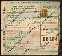 Colis Postaux Bulletin Expédition 7.20 F 3 Kg Timbre 2.40 F N° 06164 (cachet Gare SNCF REVIN EST) - Lettres & Documents