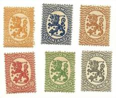 1917 - Finlandia 66/68 + 70 + 72 + 75 Ordinaria C2008 - Unused Stamps