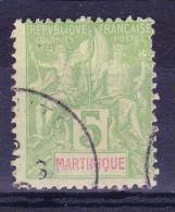 Martinique N°44 Oblitéré Une Dent Courte - Used Stamps