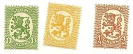 1921 - Finlandia 101 + 105/06 Ordinaria C2010 - Unused Stamps