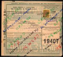 Colis Postaux Bulletin Expédition 7.20fr 3kg Timbre 2.40fr N° 19407 (cachet Gare SNCF VINCENNES-FONTENAY-Exp EST) KODAK - Brieven & Documenten