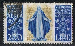 Italia 1948 Presidenza De Nicola Governo De Gasperi. Posta Aerea £. 200 S. Caterina -usato Sicuro - Airmail